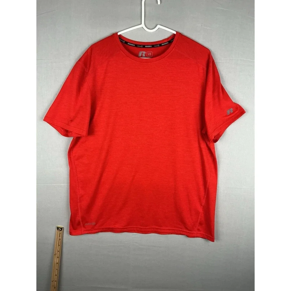 Russell Athletic Red Short Sleeve Performance Shirt Dri-Power Mens Size Large